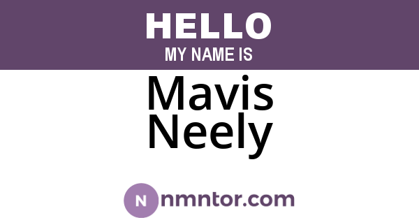 Mavis Neely