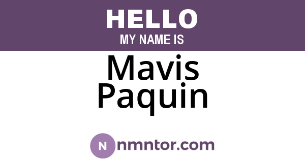 Mavis Paquin
