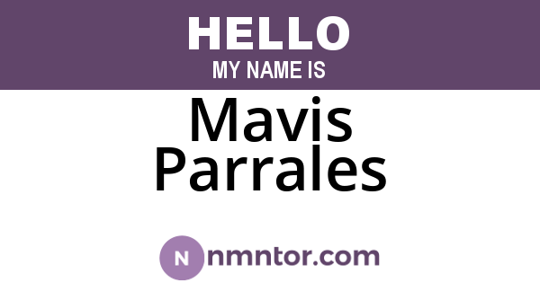 Mavis Parrales