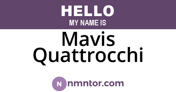 Mavis Quattrocchi