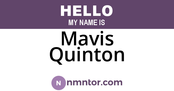 Mavis Quinton