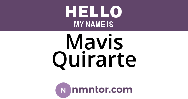 Mavis Quirarte