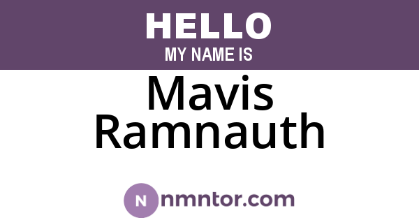 Mavis Ramnauth
