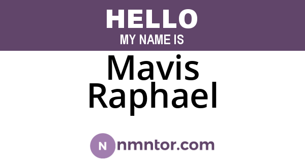Mavis Raphael