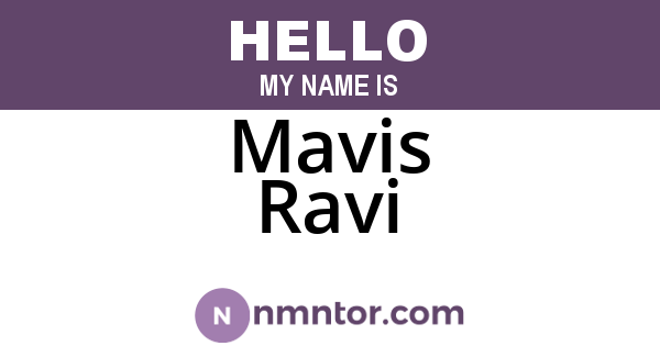 Mavis Ravi