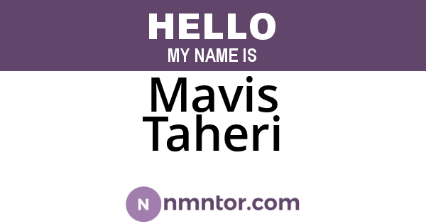 Mavis Taheri