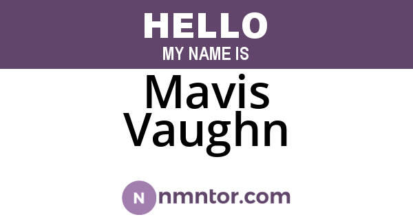 Mavis Vaughn