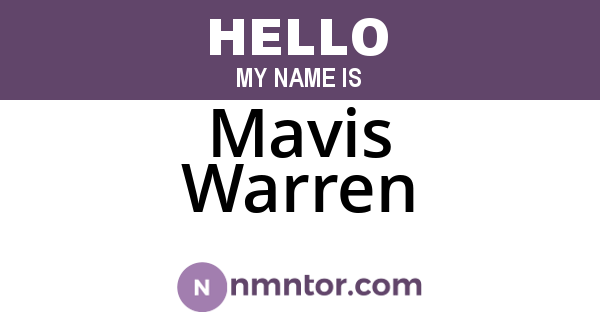 Mavis Warren