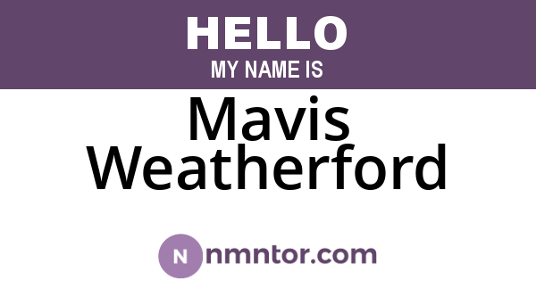 Mavis Weatherford
