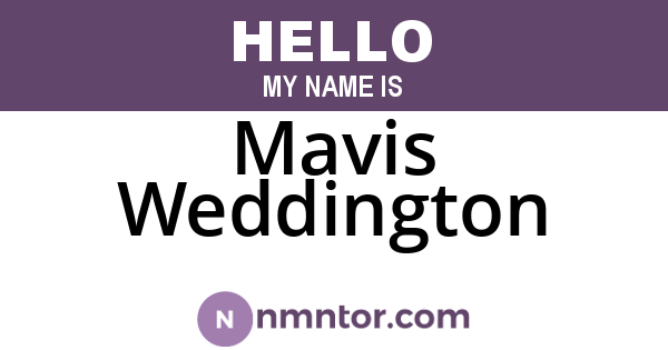 Mavis Weddington