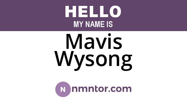 Mavis Wysong