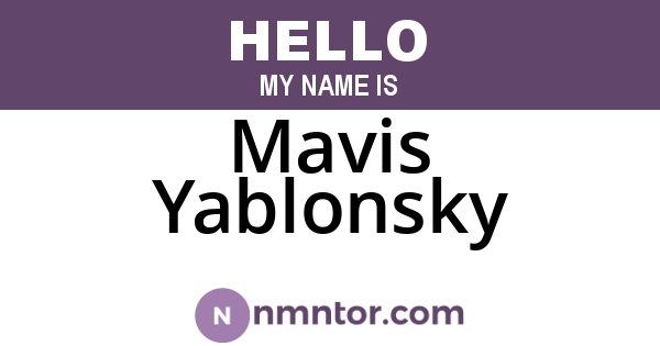 Mavis Yablonsky