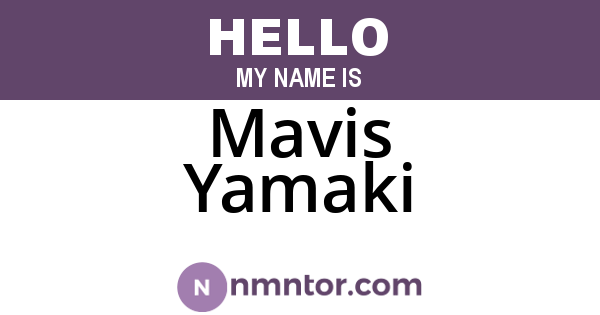Mavis Yamaki