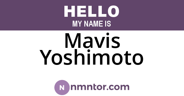 Mavis Yoshimoto