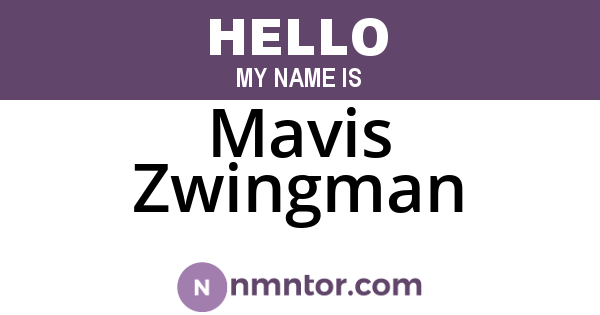 Mavis Zwingman