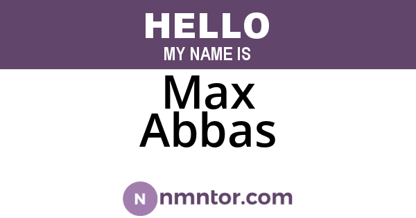 Max Abbas
