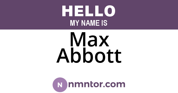 Max Abbott
