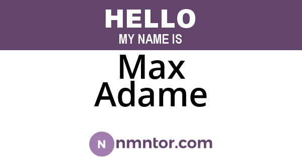 Max Adame