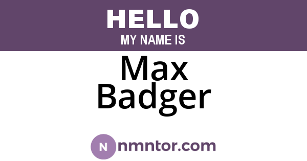Max Badger