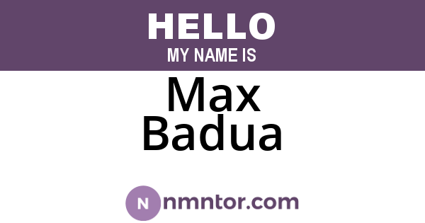Max Badua