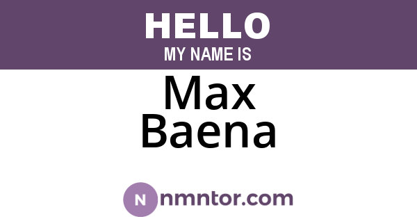 Max Baena