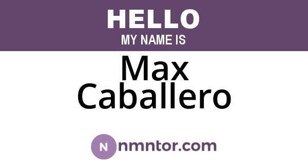 Max Caballero