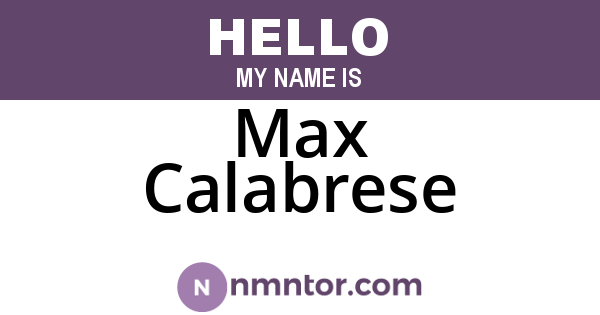 Max Calabrese