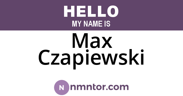 Max Czapiewski