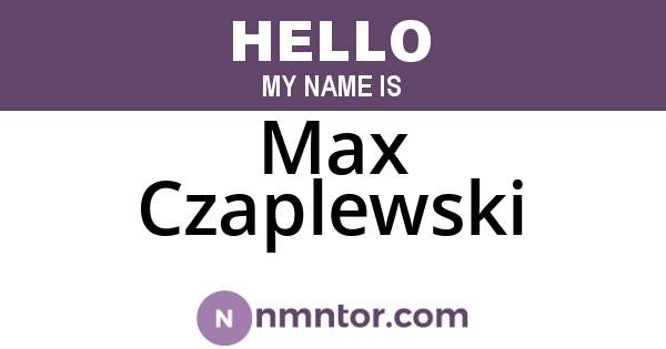 Max Czaplewski