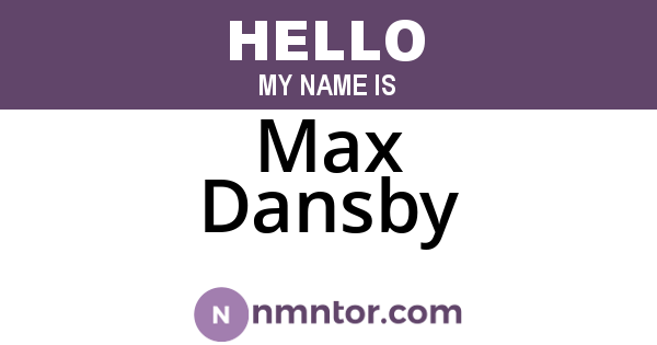 Max Dansby