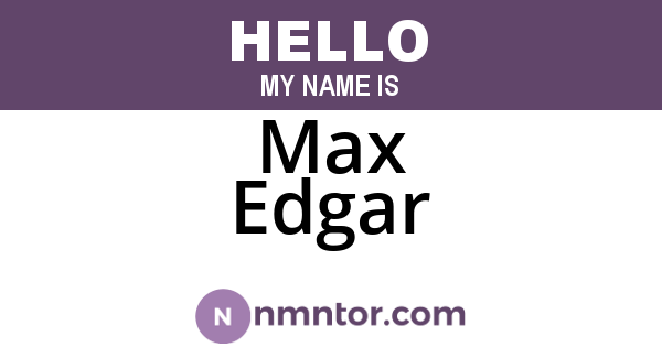 Max Edgar