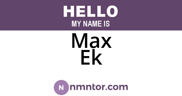 Max Ek