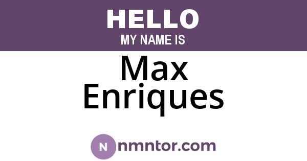 Max Enriques