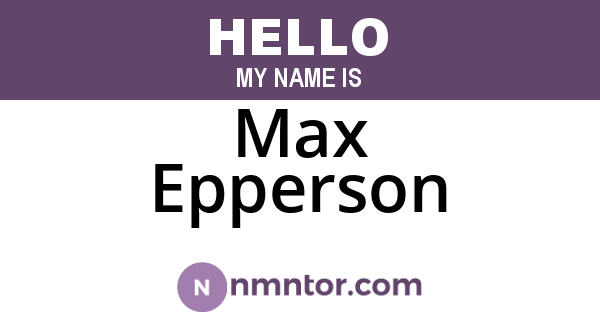 Max Epperson