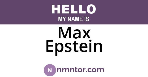 Max Epstein