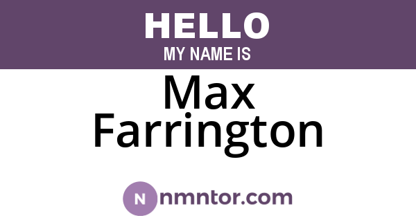 Max Farrington