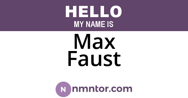 Max Faust