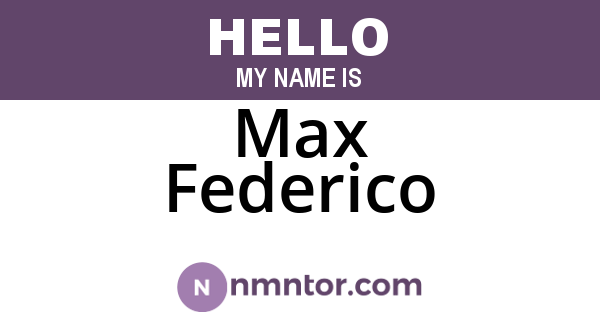 Max Federico
