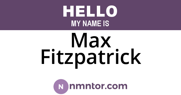 Max Fitzpatrick