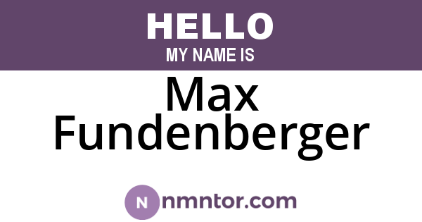 Max Fundenberger