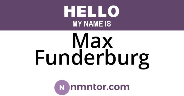 Max Funderburg
