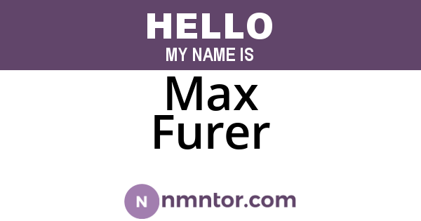 Max Furer