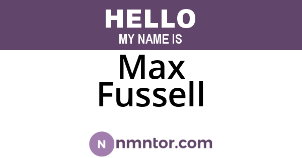 Max Fussell