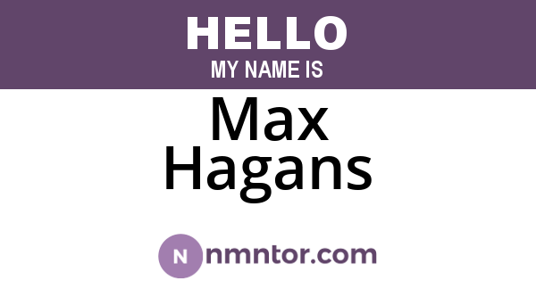 Max Hagans