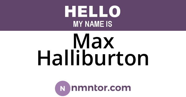 Max Halliburton