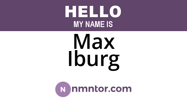 Max Iburg