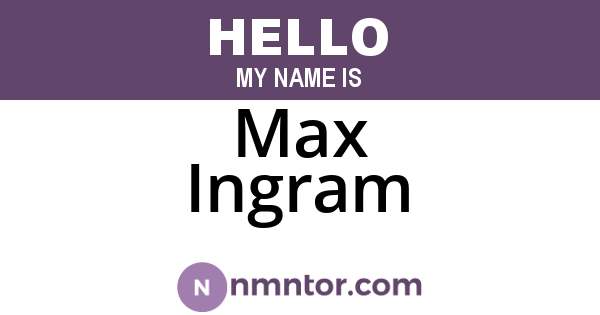 Max Ingram