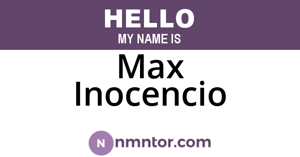 Max Inocencio
