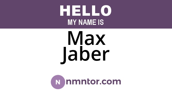 Max Jaber