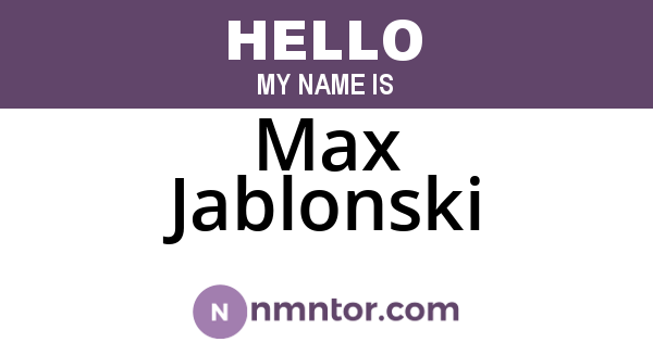 Max Jablonski